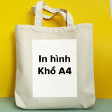 TÚI TOTE IN CUSTOMIZE HÌNH THEO Ý THÍCH KHỔ A4 - NHIỀU MÀU