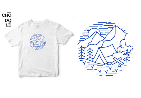 Áo thun unisex cotton 100% in hình camping Into the wild