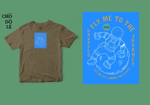 Áo thun unisex cotton 100% in hình Fly me to the moon for great journey