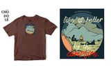 Áo thun unisex cotton 100% in hình Life is better by the Campfire