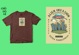 Áo thun unisex cotton 100% in hình Alien Invasion