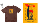 Áo thun unisex cotton 100% in hình Life is better when you surf, and there is dog