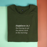 Áo thun cotton 100% in chữ - Happiness (nhiều màu)