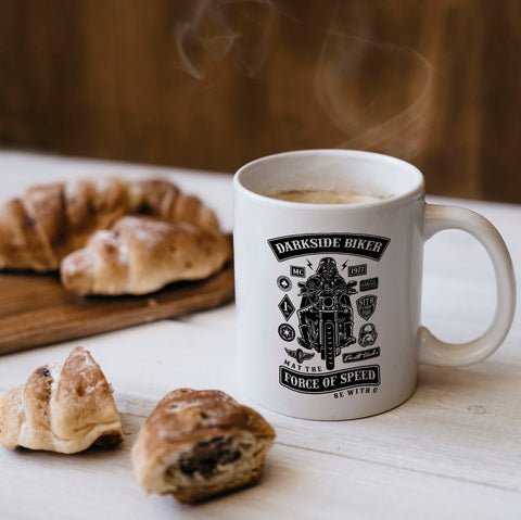 Ly sứ uống trà/ cafe in hình Darkside Biker