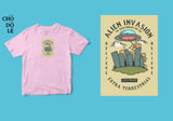 Áo thun unisex cotton 100% in hình Alien Invasion