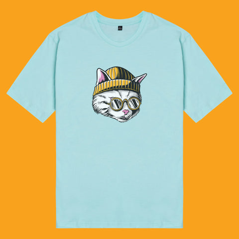 Áo thun unisex cotton in hình Cat Lover series - Leon Cat (nhiều màu)