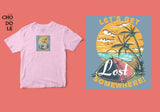 Áo thun unisex cotton 100% in hình Lets get lost some where - beach camping