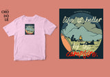 Áo thun unisex cotton 100% in hình Life is better by the Campfire