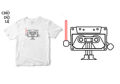 Áo thun unisex cotton 100% in hình Dark cassette - Star wars