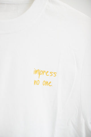 Áo thun cotton 100% in chữ Impress no one (nhiều màu)