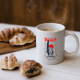 Ly sứ uống trà/ cafe in hình Life is beter when you surf, and there is dog