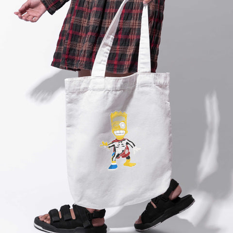 Túi tote vải in hình Half Skeleton - Bart Simpson (nhiều màu)