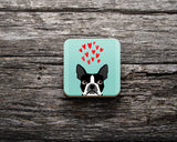 Đế lót ly vuông in hình Pet Lover - Love is in the air,