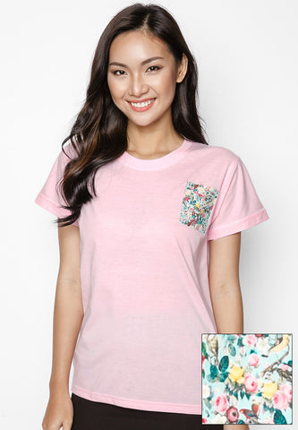 Áo Thun Hồng Floral Pocket 1 Cung Cấp bởi Suvi