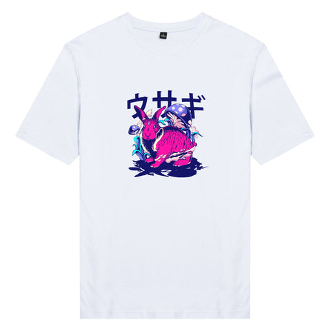 Áo thun unisex cotton in hình Rabbit (nhiều màu)