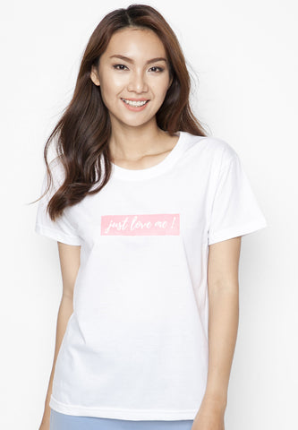 Áo Thun Trắng Just Love Me Cung Cấp Bởi SUVI