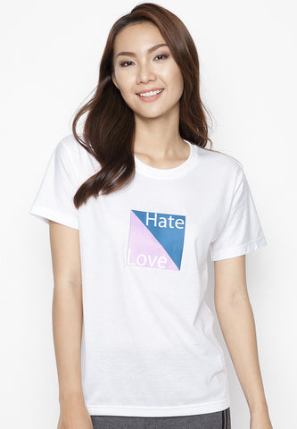 Áo Thun Trắng Love And Hate Cung Cấp Bởi SUVI