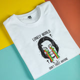 Áo thun unisex cotton in hình Lonely world - Don't trust anyone (nhiều màu)