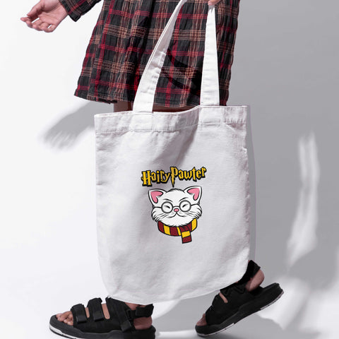 Túi tote vải in hình Cat Lovers - Hairy Pawter (nhiều màu)