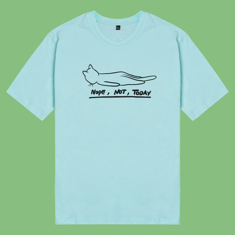 Áo thun unisex cotton in hình Cat Lover series - Nope, not today (nhiều màu)