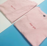 Áo thun cotton 100% in chữ đẹp trai và đẹp gái