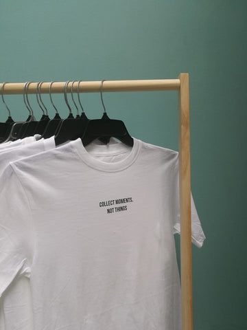 Áo thun cotton 100% in chữ Collect moments not things  (nhiều màu)