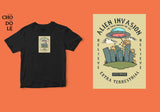 Áo thun unisex cotton 100% in hình Alien Invasion