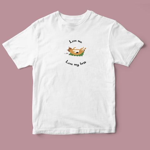 Áo thun unisex in hình Cat lover - Love Me, Love my boss 2