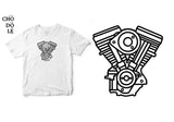 Áo thun unisex cotton 100% in hình Motorcycle Engine