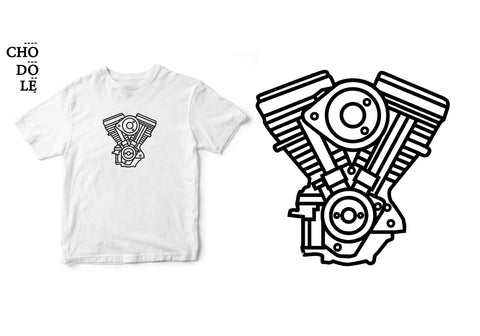 Áo thun unisex cotton 100% in hình Motorcycle Engine