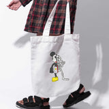 Túi tote vải in hình Half Skeleton - Mickey (nhiều màu)