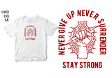 Áo thun unisex cotton 100% in hình Never Give up