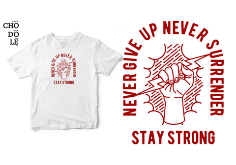 Áo thun unisex cotton 100% in hình Never Give up