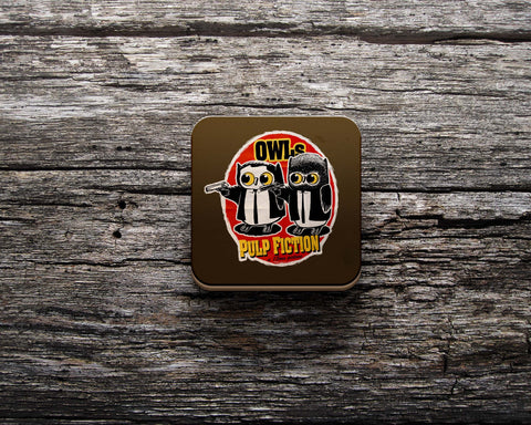 Đế ly bằng gỗ in hình Owl pulp