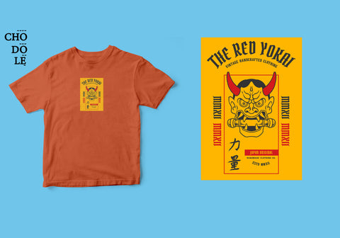 Áo thun unisex cotton 100% in hình Japanese Art - The Red Yokai