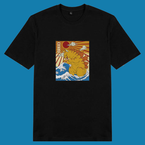 Áo thun unisex cotton in hình Catzilla (nhiều màu)