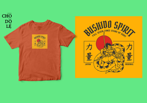 Áo thun unisex cotton 100% in hình Japanese Art - Bushido Spirit