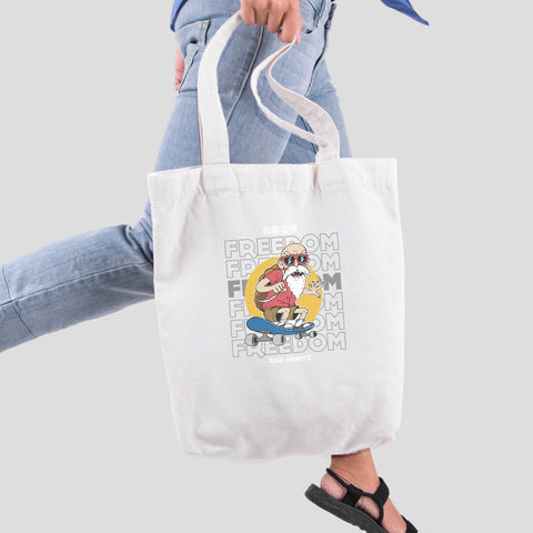 Túi tote vải in hình Thần Rùa Kame Skating (nhiều màu)