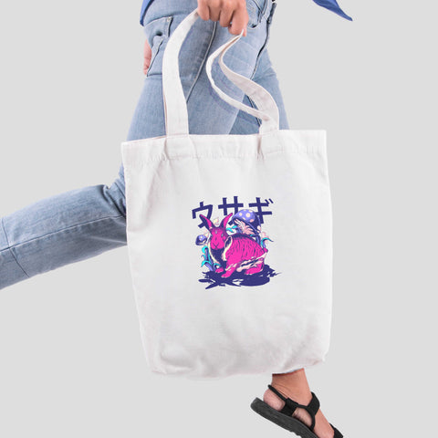 Túi tote vải in hình Rabbit (nhiều màu)
