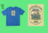 Áo thun unisex cotton 100% in hình Alien Invasion