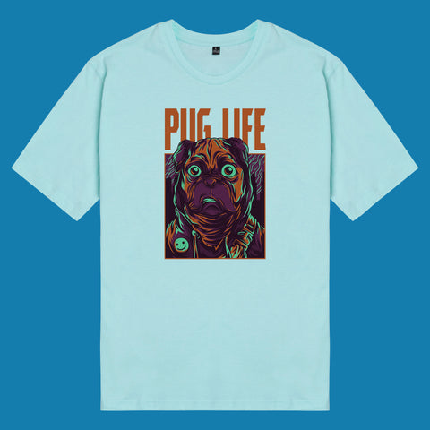 Áo thun unisex cotton in hình phim Pug Life (nhiều màu)