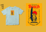 Áo thun unisex cotton 100% in hình Life is better when you surf, and there is dog