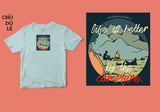 Áo thun unisex cotton 100% in hình Life is better by the Campfire