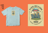 Áo thun unisex cotton 100% in hình Alien Invasion
