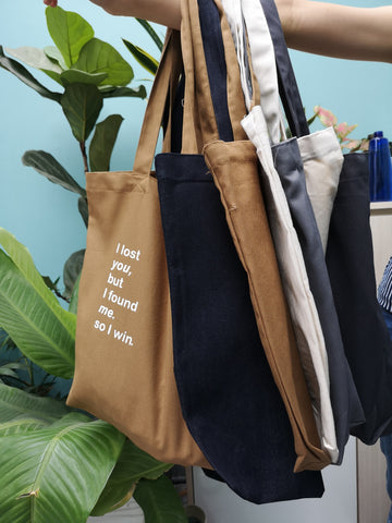 Túi tote in chữ Make Earth clean again