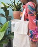 Túi tote pcoket side in customize chữ theo ý thích (dưới 10 từ)