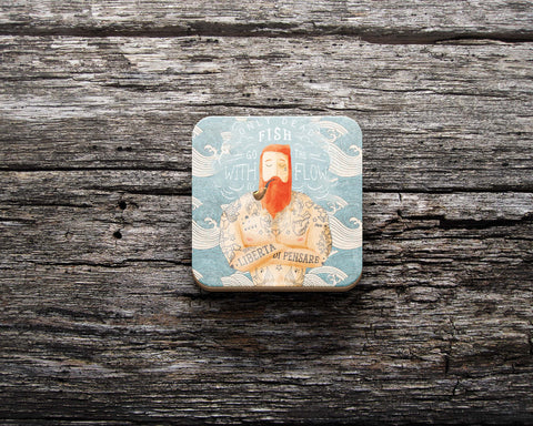 Đế ly bằng gỗ in hình Sailor
