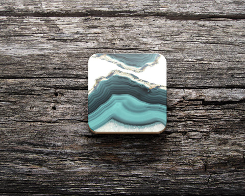 Đế ly bằng gỗ in hình Sea agate