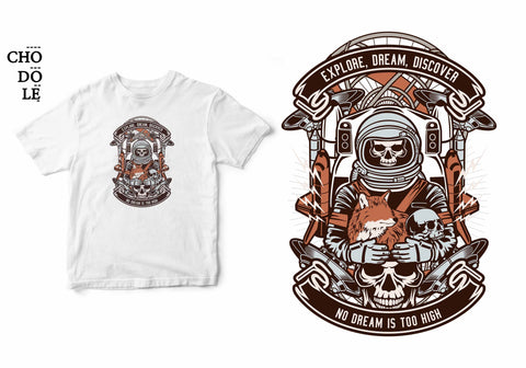Áo thun unisex 100% in hình Dream, Explore, Discover