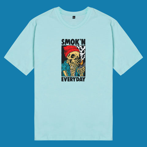Áo thun unisex cotton in hình Smoking Everyday (nhiều màu)